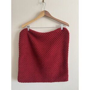 Pottery Barn "Red Woven" 20" Pillow Sham Cover Soft Cozy Sweater